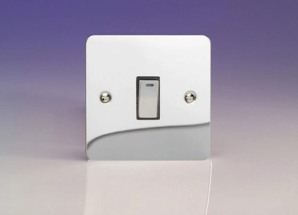 Varilight 1-Gang 20A Double Pole Rocker Light Switch + Neon Indicator Light Polished Chrome XFC20ND