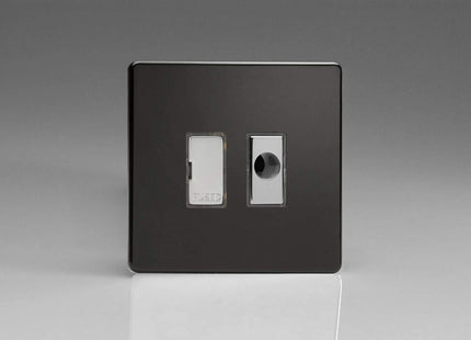 Varilight 13A Unswitched Fused Spur + Flex Outlet with Metal Inserts Premium Black XDL6UFODS