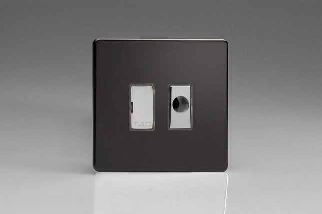 Varilight 13A Unswitched Fused Spur + Flex Outlet with Metal Inserts Premium Black XDL6UFODS