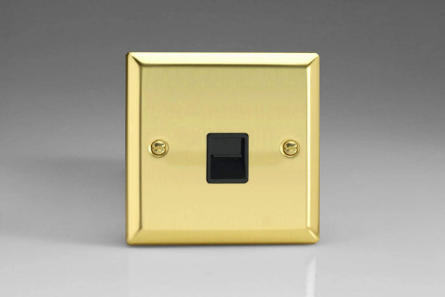 Varilight 1-Gang Telephone Master Plug Socket Victorian Brass XVTMB