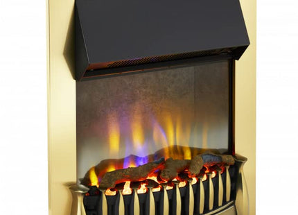 DIMPLEX Braemar BMR20BR POLISHED Brass Optiflame 3D Electric Inset Fire 2KW REMOTE CONTROL