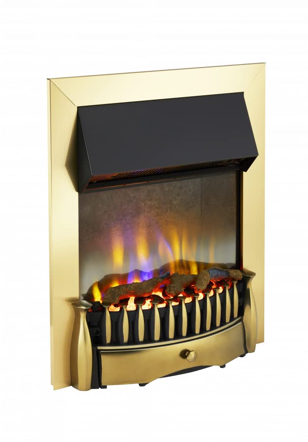 DIMPLEX Braemar BMR20BR POLISHED Brass Optiflame 3D Electric Inset Fire 2KW REMOTE CONTROL