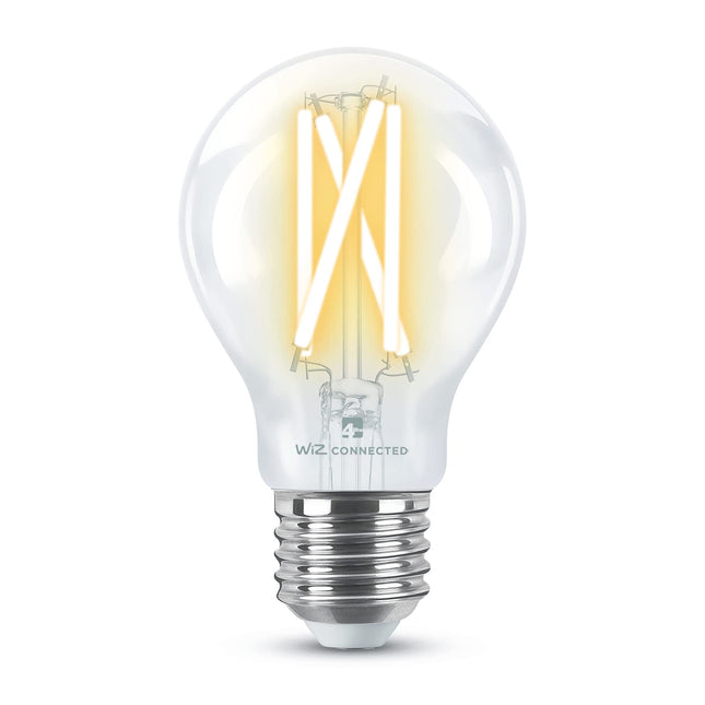 4lite Smart Wiz Connected LED Bulb Clear Filament A60 E27 Screw Fitting WiFi/Bluetooth Tuneable White & Dimmable 7w 806lm 4L1/8008
