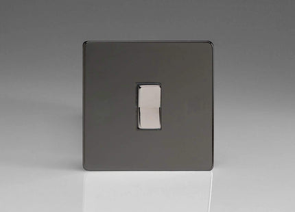 Varilight XDIR1S Screwless Iridium Black 1-Gang 10A 1 or 2 Way Retractive Light Switch