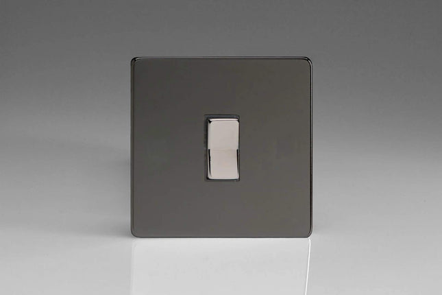 Varilight XDIR1S Screwless Iridium Black 1-Gang 10A 1 or 2 Way Retractive Light Switch