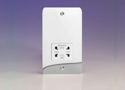 Varilight Dual Voltage Shaver Plug Socket 240V/115V 240V/115V Polished Chrome XFCSSW