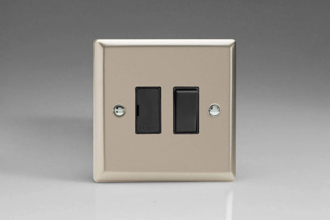 Varilight 1-Gang 13A Switched Fused Spur Satin Chrome XN6B