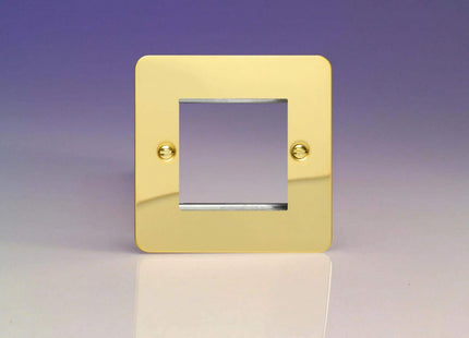 Varilight Data Grid Face Plate For 2 Data Module Widths Ultra Flat Polished Brass XFVG2