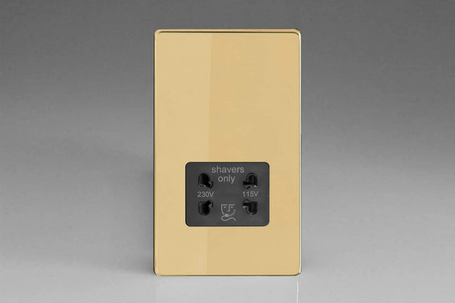 Varilight XDVSSBS Shaver Socket Black Polished Brass