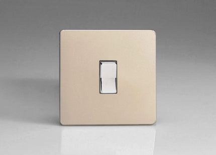 Varilight XDNR1S Screwless Satin Chrome 1-Gang 10A 1 or 2 Way Retractive Light Switch