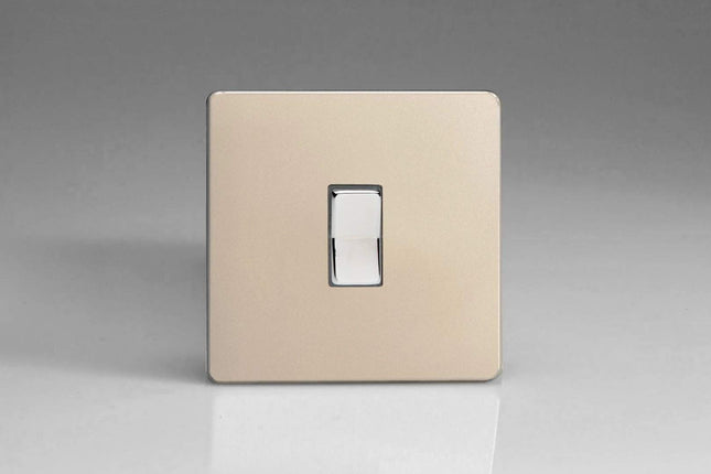 Varilight XDNR1S Screwless Satin Chrome 1-Gang 10A 1 or 2 Way Retractive Light Switch