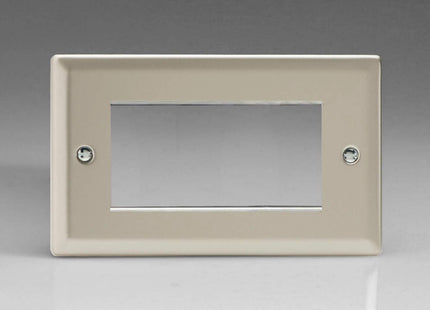 Varilight Data Grid Face Plate For 3 or 4 Data Module Widths Satin Chrome XNG4