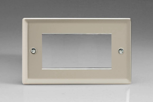 Varilight Data Grid Face Plate For 3 or 4 Data Module Widths Satin Chrome XNG4