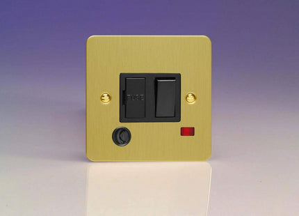 Varilight 13A Switched Fused Spur + Neon + Flex Outlet Brushed Brass XFB6FONB