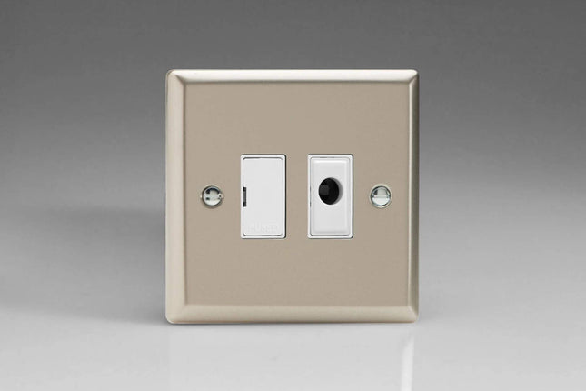 Varilight 13A Unswitched Fused Spur + Flex Outlet Satin Chrome XN6UFOW