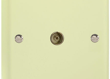 Varilight 1-Gang (Single), Co-axial TV Socket, Classic Lily White Chocolate XY8.WC