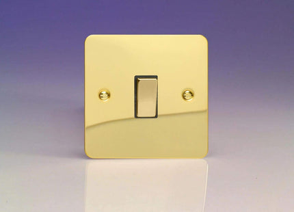 Varilight 1-Gang 20A Double Pole Rocker Light Switch Polished Brass XFV20D