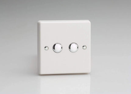 Varilight White 2-Gang Multi Way Slave Unit Remote Control/Touch Dimmer Switch