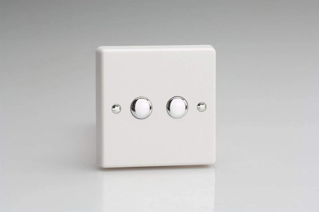 Varilight White 2-Gang Multi Way Slave Unit Remote Control/Touch Dimmer Switch