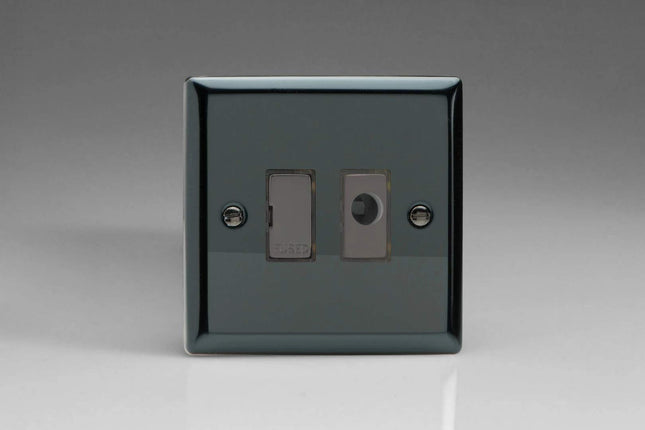 Varilight 13A Unswitched Fused Spur + Flex Outlet with Metal Inserts Iridium XI6UFOD
