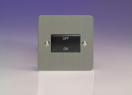 Varilight XFSFIB Fan Isolator Switch (3 Pole) In Brushed Steel With Black Insert