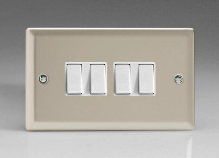 Varilight XN9W Rocker Switches 4 Gang Satin White