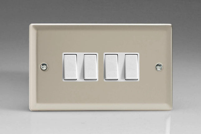 Varilight XN9W Rocker Switches 4 Gang Satin White
