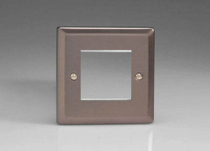 Varilight Data Grid Face Plate For 2 Data Modules Width Pewter Finish XRG2