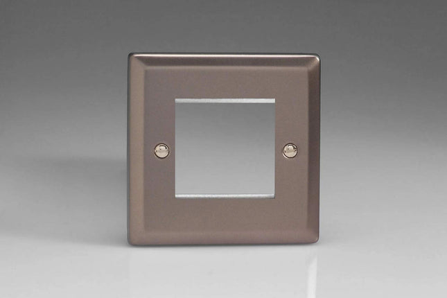 Varilight Data Grid Face Plate For 2 Data Modules Width Pewter Finish XRG2