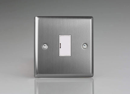 Varilight XT6UW Classic Brushed Steel 1-Gang 13A Unswitched Fused Spur