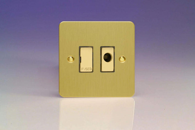 Varilight 13A Unswitched Fused Spur + Flex Outlet with Metal Inserts Brushed Brass XFB6UFOD