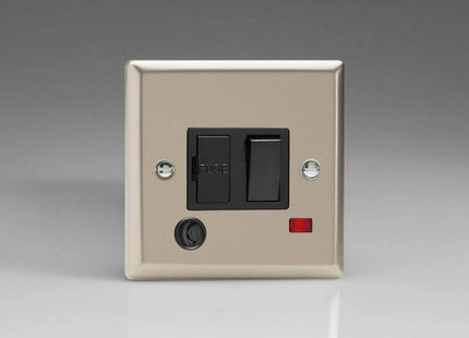 Varilight 13A Switched Fused Spur + Neon + Flex Outlet Satin Chrome XN6FONB