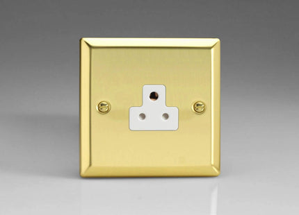 Varilight 1-Gang 2A Round Pin Plug Socket Victorian Brass XVRP2AW