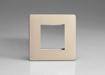 Varilight Data Grid Face Plate For 2 Data Module Width Dimension Screwless White Chooclate XDWG2S