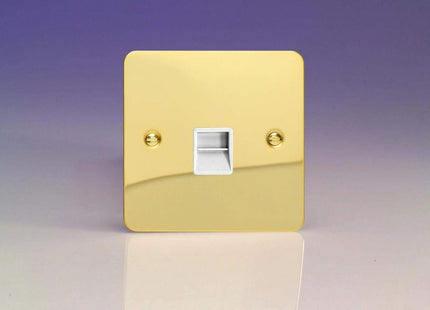 Varilight 1-Gang Telephone Slave Socket Ultra Flat Polished Brass XFVTSW