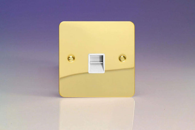 Varilight 1-Gang Telephone Slave Socket Ultra Flat Polished Brass XFVTSW