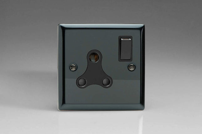Varilight 1-Gang 15A Round Pin Plug Socket Iridium XIRP15AB