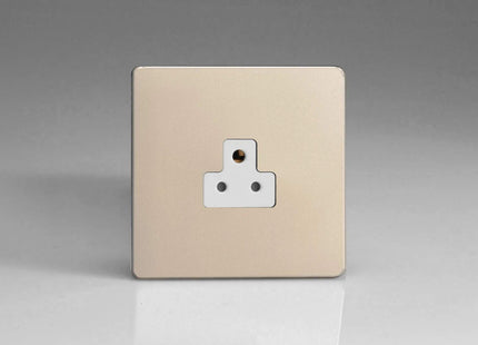Varilight 1-Gang 2A Round Pin Plug Socket Satin Chrome XDNRP2AWS