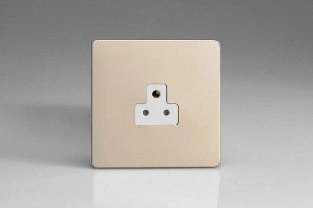 Varilight 1-Gang 2A Round Pin Plug Socket Satin Chrome XDNRP2AWS