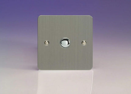 Varilight 1-Gang 6A 1-Way Push-to-Make Momentary Switch Brushed Steel XFSM1