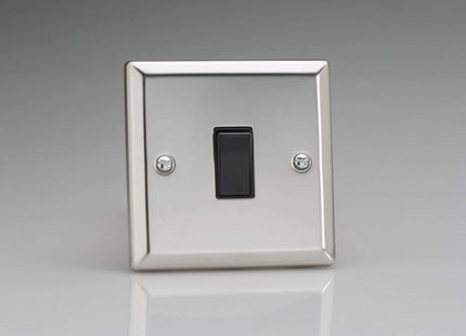Varilight XC7B Rocker Switches 1-Gang Black Mirror Chrome