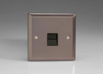 Varilight 1-Gang Telephone Master Plug Socket Pewter XRTMB