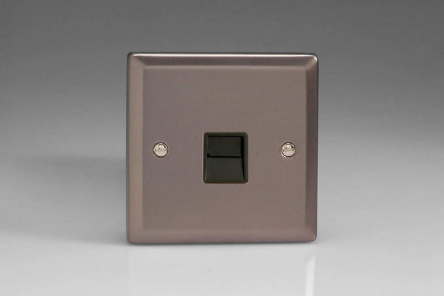 Varilight 1-Gang Telephone Master Plug Socket Pewter XRTMB
