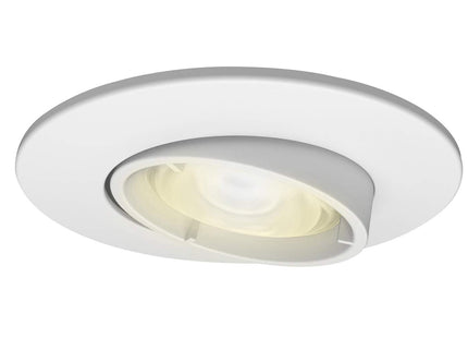 4lite Adjustable IP20 GU10 Fire Rated Downlight Matt White Bezel 4L1/2207