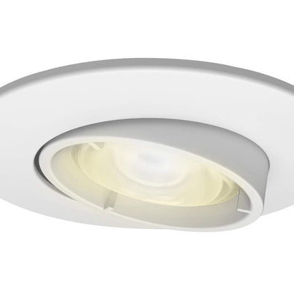 4lite Smart Wiz Connected Adjustable IP20 GU10 Fire Rated Downlight 4.9w 345lm WiFi Bluetooth Dimmable Matt White Bezel Cool White Warm White Daylight 4L1/2217