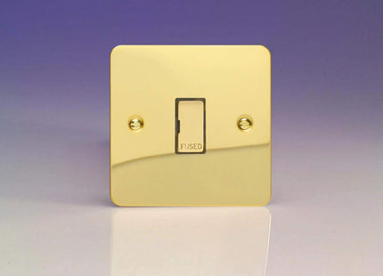Varilight 13A Unswitched Fused Spur with Metal Inserts Polished Brass XFV6UD