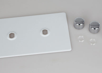 Varilight Matrix 2-Gang Double Plate Unpopulated Dimmer Kit. Screwless Primed and Ready to Paint