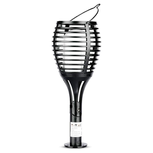 V-TAC Flame Solar Lights Outdoor, Garden Torch for Landscapes, Warm White 2200K | 4-Way Cordless Installation (Wall, Spike, Stand, Suspended) for Pathways, Garden, etc. [Single Pack]