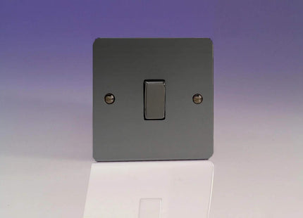 Varilight Ultra Flat Plate Iridium Black 1-Gang Light Switch XFi1D