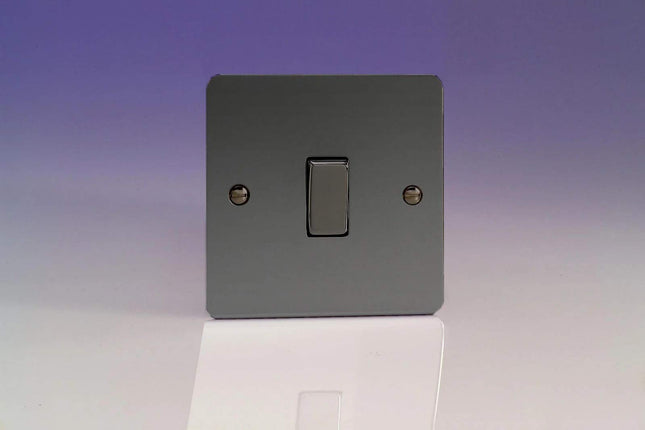 Varilight Ultra Flat Plate Iridium Black 1-Gang Light Switch XFi1D